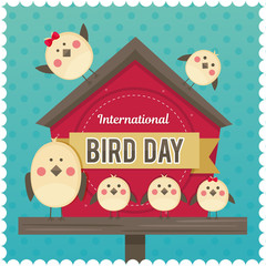 IlInternational Bird Day. Vector illustration for a holiday. Space for text