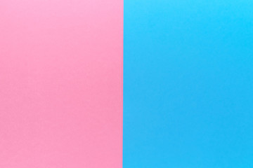 Creative blank paper background with two tone color. Blue and pink pastel geometric background,...