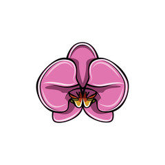 Beautiful pink Orchid. Flower.  illustration.
