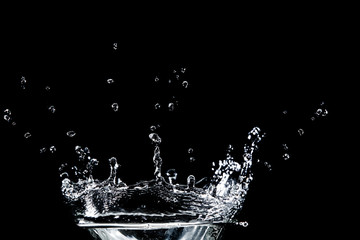 water splash on black
