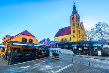 Obraz premium Samobor Northern Croatia architecture. / Scenic view at baroque colorful architecture in Samobor town, Northern Croatia.