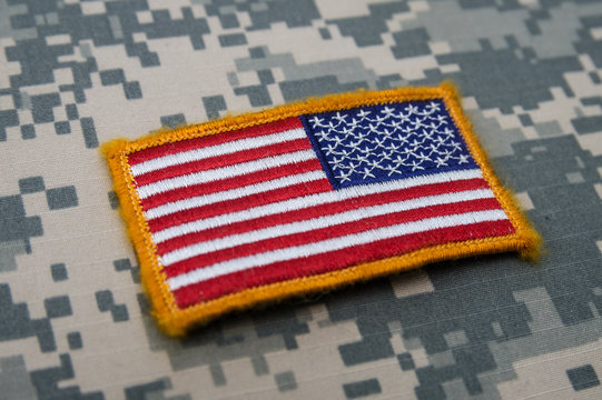 USA flag on military uniform