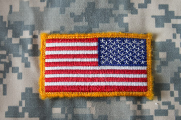 USA flag on military uniform