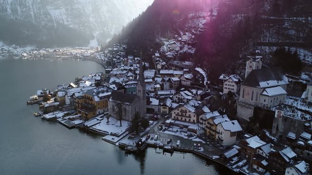 Nice aerial view of Hallstatt , Austria .