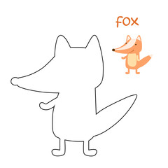 Obraz premium Kids coloring page - fox