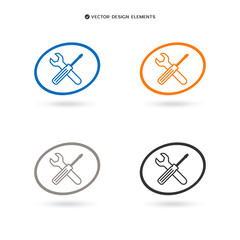Web design of service tools icon