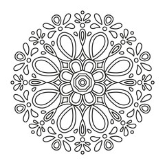 Beautiful Mandala Shape for Coloring. Book Page. Lines.