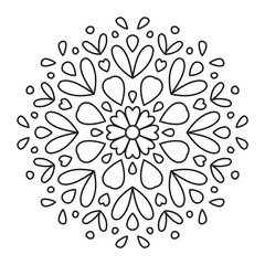 Beautiful Mandala Shape for Coloring. Book Page. Lines.