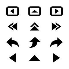 Simple Set of Direction Related Vector Line Icons. Contains such Icons as Arrows, Turning, Direction and more. media button