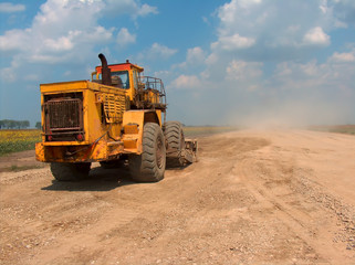Big loader on construction site