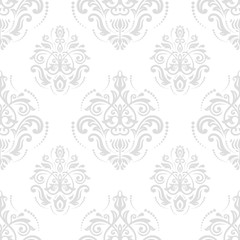 Obraz premium Classic seamless light silver pattern. Traditional orient ornament. Classic vintage background