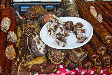 Tasting of local meat products