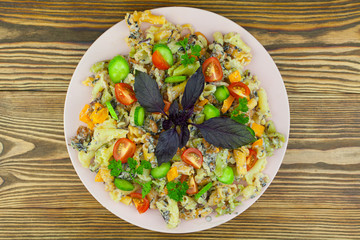  delicious gigli t withchanterelles and basil on  plate