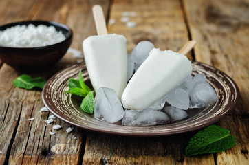 Coconut greek yogurt popsicle