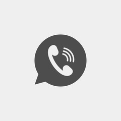 Fototapeta premium Phone flat vector icon. Telephone flat vector icon