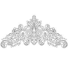 Vintage baroque ornament, corner. Retro pattern antique style acanthus. Decorative design element filigree calligraphy vector. - stock vector