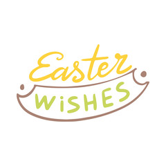 Easter lettering. Template vector hand drawn black on white background. Happy holiday postcard. Vector illustration