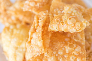 yellow flour sheet fried,asia snack.