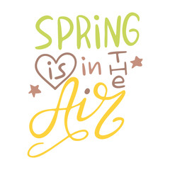 Happy Spring lettering. Greeting card template. Hand drawn modern calligraphy style. Vector illustration