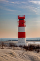 Helgoland Lighthouse in the morning sun - 196080479