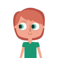 cartoon boy portrait teenager character vector illustration