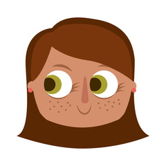 beautiful young teenager happy face girl smiling vector illustration