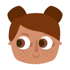 beautiful young teenager happy face girl smiling vector illustration