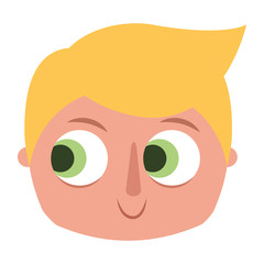 smiling happy face boy male young character vector illustration