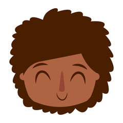 smiling happy face boy male young character vector illustration