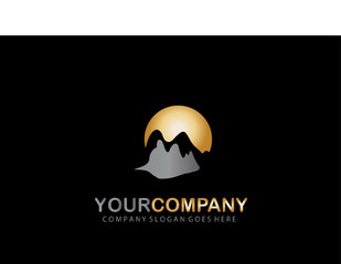 Mountain Logo Golden Design Company