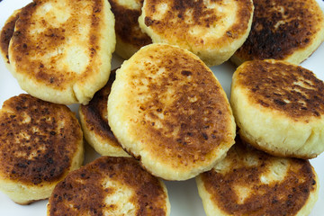 Cheesecakes on a wooden background
