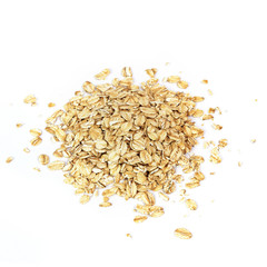 Oat flakes isolated on white background