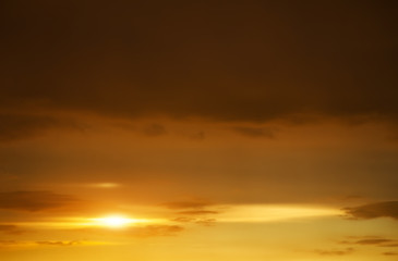 Beautiful stormy sunset sky. Cloudy abstract background.