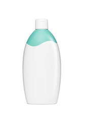 Blank white plastic cosmetics, shampoo or gel bottle