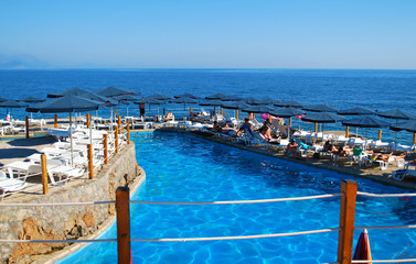 pool and seaview  on Ploce in Montenegro 