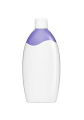 Blank white plastic cosmetics, shampoo or gel bottle