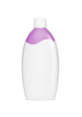 Blank white plastic cosmetics, shampoo or gel bottle