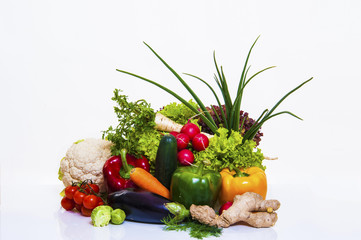 vegetables healthy food organic concept isolated on white