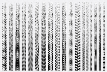 Tire tracks of various vehicles
