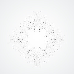 Modern connected background with geometric shapes, lines and dots