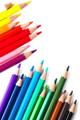Color pencils isolated on white background
