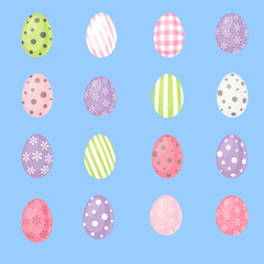 Sixteen Cartoon Easter Eggs set