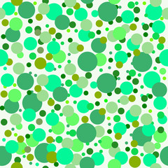 Festive round confetti background in turquoise, green,dark green on white. Childish pattern , children's party birthday celebration