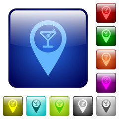 Cocktail bar GPS map location color square buttons