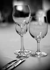 3 glasses on the table