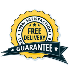 Free Delivery Guarantee label illustration
