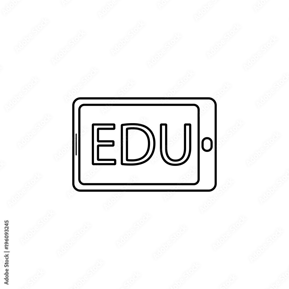 Aufkleber word edu on a smart phone icon. element of online education icon for mobile concept and web apps. th