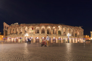 Verona Arena, Italy in a night in springtime