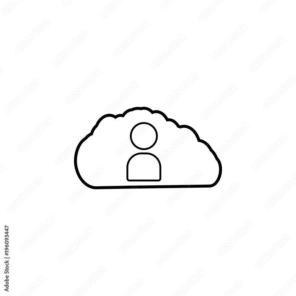 Poster man in the cloud icon. element of online education icon for mobile concept and web apps. thin line i