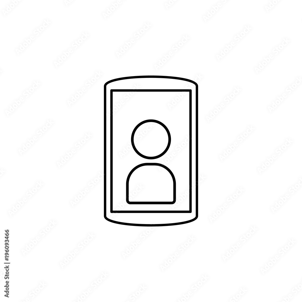 Poster person on the smart phone screen icon. element of online education icon for mobile concept and web a